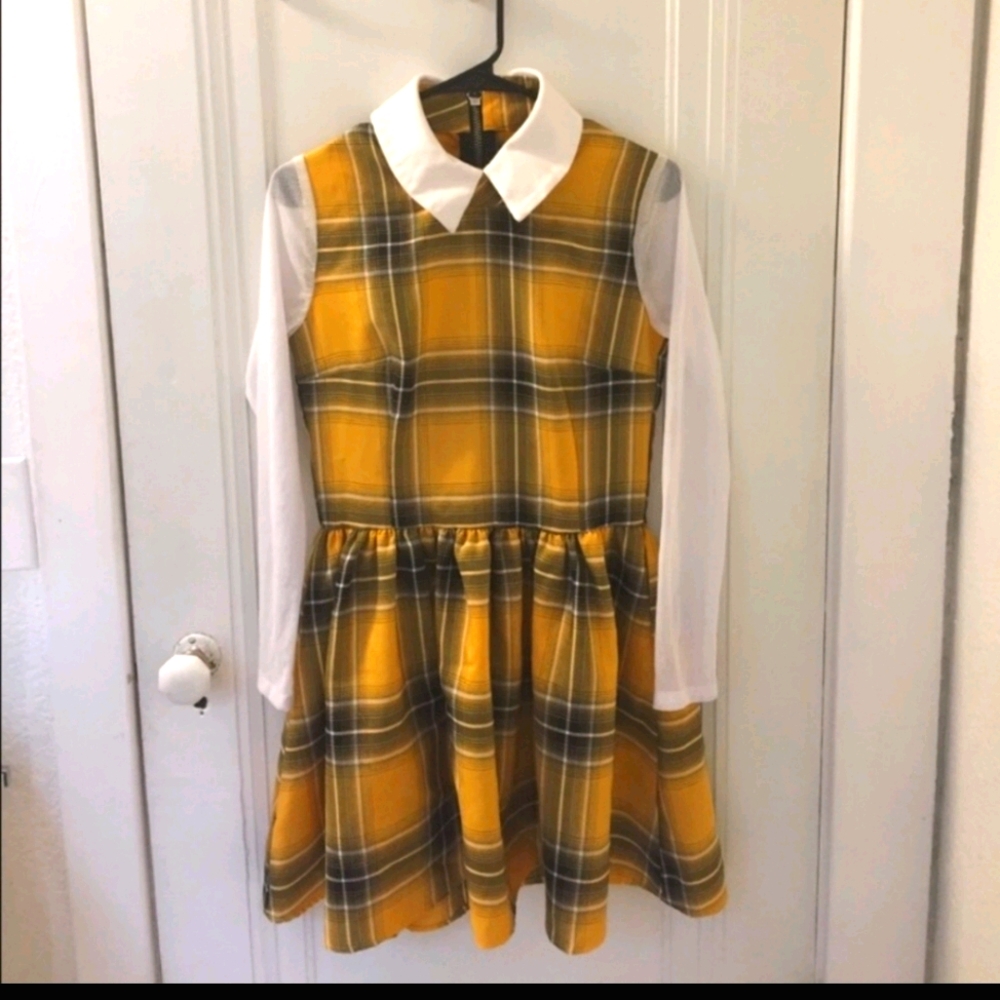 MEGA ISO yellow Tartan Deandri dress size L